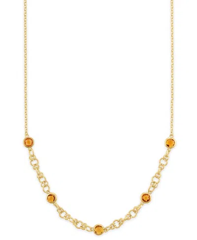 Macy's Amethyst (4 Ct. T.w.) Station Diamond Cut Circle Necklace In 14k Gold Over Sterling Silver (also Ava