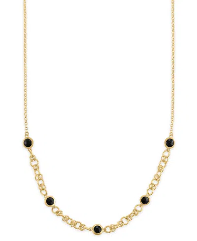 Macy's Amethyst (4 Ct. T.w.) Station Diamond Cut Circle Necklace In 14k Gold Over Sterling Silver (also Ava