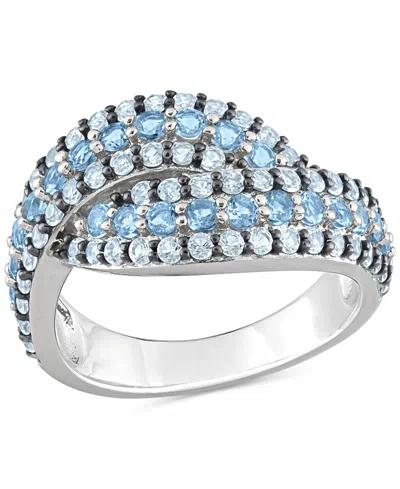 Macy's Amethyst (4/5 Ct. T.w.) & Rose De France (3/4 Ct. T.w.) Swirl Ring In Sterling Silver (also Availabl In Blue Topaz