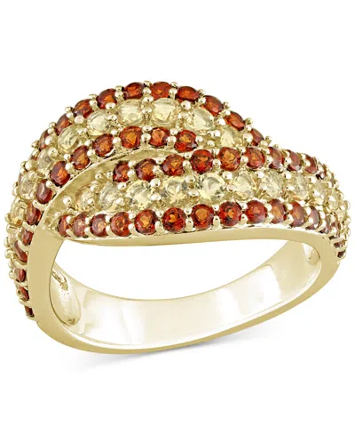 Macy's Amethyst (4/5 Ct. T.w.) & Rose De France (3/4 Ct. T.w.) Swirl Ring In Sterling Silver (also Availabl In Garnet