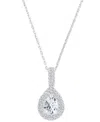 Macy's Amethyst (5/8 Ct. T.w.) & Lab-grown White Sapphire (1/2 Ct. T.w.) Teardrop Halo Birthstone Pendant N In White Topaz