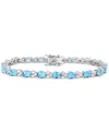 Macy's Amethyst (6-7/8 Ct. T.w.) & Lab-grown White Sapphire (2-1/2 Ct. T.w.) Link Bracelet In Sterling Silv In Blue Topaz