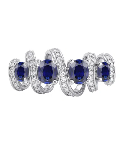 Macy's Amethyst (7/8 Ct. T.w.) & Lab Grown White Sapphire (1/4 Ct. T.w.) Ring In 14k Gold Over Sterling Sil In Metallic