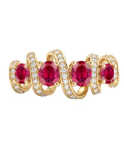 Macy's Amethyst (7/8 Ct. T.w.) & Lab Grown White Sapphire (1/4 Ct. T.w.) Ring In 14k Gold Over Sterling Sil
