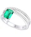 Macy's Amethyst (7/8 Ct. T.w.) & Lab Grown White Sapphire Accent Coil Ring In 14k Gold-plated Sterling Silv In Emerald