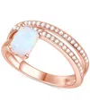 Macy's Amethyst (7/8 Ct. T.w.) & Lab Grown White Sapphire Accent Coil Ring In 14k Gold-plated Sterling Silv In Opal