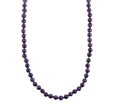 Macy's Amethyst (8mm) Necklace In Sterling Silver In Neutral