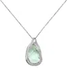 Macy's Amethyst (9 Ct. T.w.) & Cubic Zirconia (1/3 Ct. T.w.) 18" Pendant Necklace In Sterling Silver In Green Amethyst