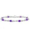 Macy's Amethyst And White Topaz Bracelet (3-5/8 Ct. T.w And 2 Ct. T.w) In Sterling Silver In Amethyst