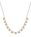 Macy's Amethyst Bezel 17" Collar Necklace In Sterling Silver (also In Citrine & Blue Topaz) In Yellow