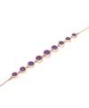Macy's Amethyst Bezel Graduated Link Bracelet (1-1/2 Ct. T.w.) In 14k Gold-plated Sterling Silver