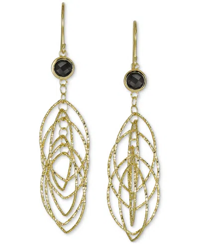 Macy's Amethyst Bezel Spiral Drop Earrings (1-5/8 Ct. T.w.) In 14k Gold-plated Sterling Silver (also In Ony In Onyx