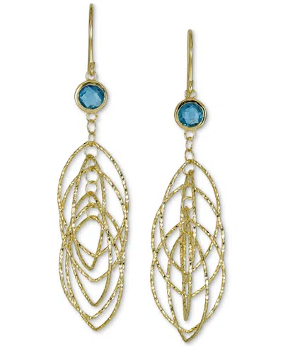 Macy's Amethyst Bezel Spiral Drop Earrings (1-5/8 Ct. T.w.) In 14k Gold-plated Sterling Silver (also In Ony In Sky Blue Topaz