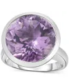 Macy's Amethyst Bezel Statement Ring (9 Ct. T.w.) In Sterling Silver In Amethyst