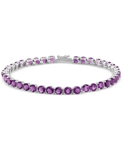 Macy's Amethyst Classic Tennis Bracelet (7-3/8 Ct. T.w.) In 14k Gold In Silver