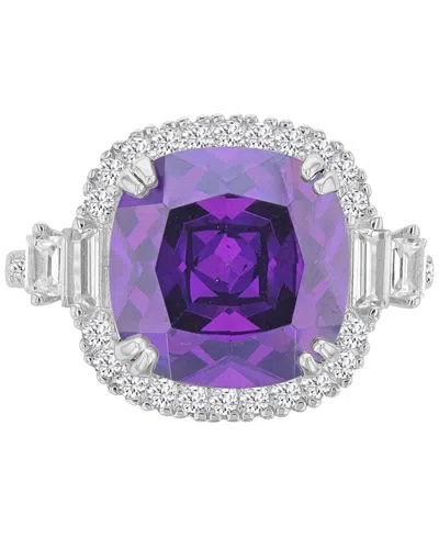 Macy's Amethyst Cushion Bridal Ring In Multi