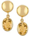 Macy's Amethyst Disc Drop Earrings (2-1/2 Ct. T.w.) In 14k Gold (also In Citrine & Garnet) In Citrine