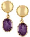 Macy's Amethyst Disc Drop Earrings (2-1/2 Ct. T.w.) In 14k Gold (also In Citrine & Garnet) In Amethyst