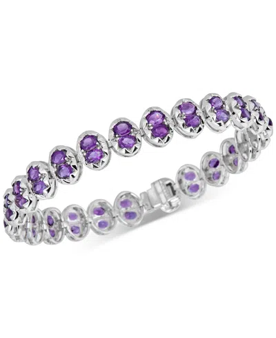 Macy's Amethyst Flex Bracelet (11-1/2 Ct. T.w.) In Sterling Silver In Purple