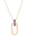 Macy's Amethyst Graduated Oval 18" Pendant Necklace (1/5 Ct. T.w.) In 14k Gold-plated Sterling Silver In Amethyst