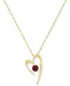 MACY'S AMETHYST HEART 18" PENDANT NECKLACE (3/8 CT. T.W.) IN 14K GOLD-PLATED STERLING SILVER (ALSO IN LAB-G