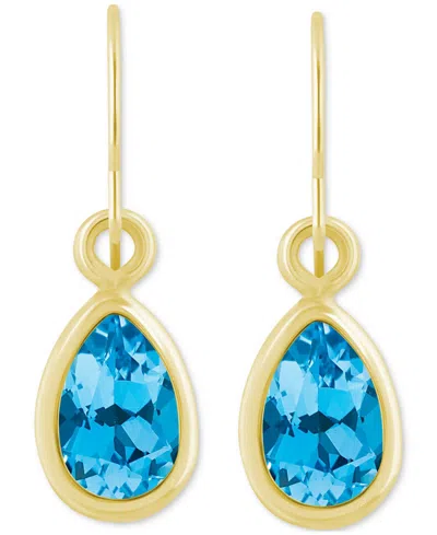 Macy's Amethyst Pear Bezel Drop Earrings (3/4 Ct. T.w) In 10k Gold (also In Additional Gemstones)