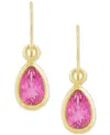 Macy's Amethyst Pear Bezel Drop Earrings (3/4 Ct. T.w) In 10k Gold (also In Additional Gemstones)