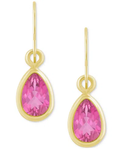 Macy's Amethyst Pear Bezel Drop Earrings (3/4 Ct. T.w) In 10k Gold (also In Additional Gemstones)