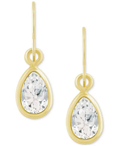 Macy's Amethyst Pear Bezel Drop Earrings (3/4 Ct. T.w) In 10k Gold (also In Additional Gemstones)