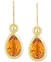 Macy's Amethyst Pear Bezel Drop Earrings (3/4 Ct. T.w) In 10k Gold (also In Additional Gemstones)