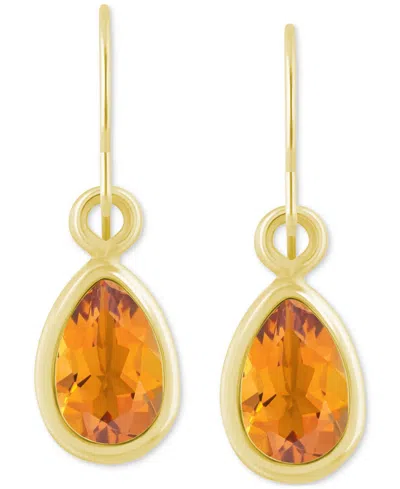 Macy's Amethyst Pear Bezel Drop Earrings (3/4 Ct. T.w) In 10k Gold (also In Additional Gemstones)