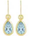 Macy's Amethyst Pear Bezel Drop Earrings (3/4 Ct. T.w) In 10k Gold (also In Additional Gemstones)