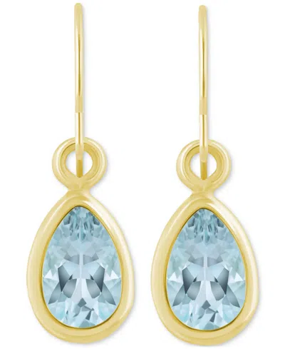 Macy's Amethyst Pear Bezel Drop Earrings (3/4 Ct. T.w) In 10k Gold (also In Additional Gemstones)