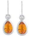 Macy's Amethyst Pear Bezel Drop Earrings (3/4 Ct. T.w) In 10k Gold (also In Additional Gemstones) In Multi