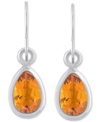 Macy's Amethyst Pear Bezel Drop Earrings (3/4 Ct. T.w) In 10k Gold (also In Additional Gemstones) In Multi