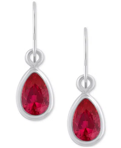 Macy's Amethyst Pear Bezel Drop Earrings (3/4 Ct. T.w) In 10k Gold (also In Additional Gemstones) In Multi