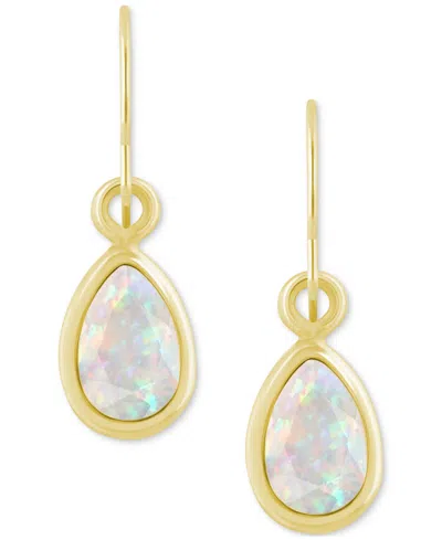 Macy's Amethyst Pear Bezel Drop Earrings (3/4 Ct. T.w) In 10k Gold (also In Additional Gemstones) In Multi