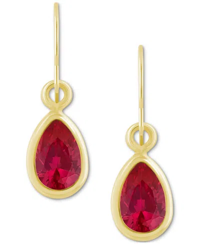Macy's Amethyst Pear Bezel Drop Earrings (3/4 Ct. T.w) In 10k Gold (also In Additional Gemstones) In Multi