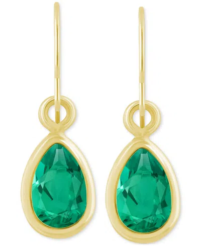 Macy's Amethyst Pear Bezel Drop Earrings (3/4 Ct. T.w) In 10k Gold (also In Additional Gemstones) In Multi