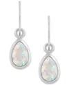 Macy's Amethyst Pear Bezel Drop Earrings (3/4 Ct. T.w) In 10k Gold (also In Additional Gemstones) In Multi