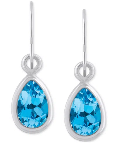 Macy's Amethyst Pear Bezel Drop Earrings (3/4 Ct. T.w) In 10k Gold (also In Additional Gemstones) In Multi