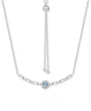 Macy's Amethyst Polished Bar 18" Bolo Necklace (1/4 Ct. T.w.) In Rose Gold-plated Sterling Silver (also In In Blue Topaz