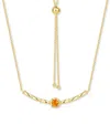 Macy's Amethyst Polished Bar 18" Bolo Necklace (1/4 Ct. T.w.) In Rose Gold-plated Sterling Silver (also In In Citrine