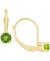 Macy's Amethyst Solitaire Leverback Earrings (1/2 Ct. T.w.) In 14k Gold (also In Additional Gemstones) In Peridot