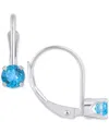 Macy's Amethyst Solitaire Leverback Earrings (1/2 Ct. T.w.) In 14k White Gold (also In Additional Gemstones In Blue Topaz