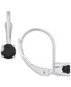 Macy's Amethyst Solitaire Leverback Earrings (1/2 Ct. T.w.) In 14k White Gold (also In Additional Gemstones In Onyx