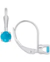Macy's Amethyst Solitaire Leverback Earrings (1/2 Ct. T.w.) In 14k White Gold (also In Additional Gemstones In Turquoise
