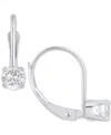 Macy's Amethyst Solitaire Leverback Earrings (1/2 Ct. T.w.) In 14k White Gold (also In Additional Gemstones In White Topaz