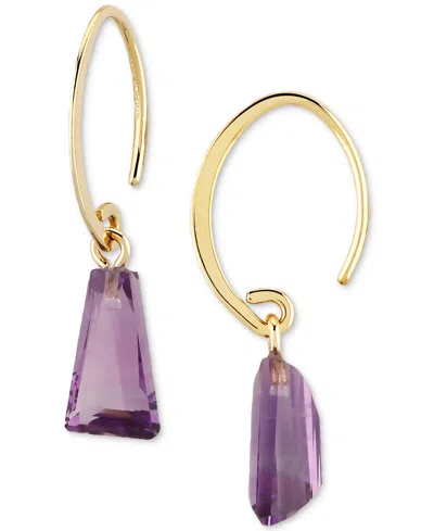 Macy's Amethyst Trapezoid Drop Earrings (3-1/10 Ct. T.w.) In 10k Gold