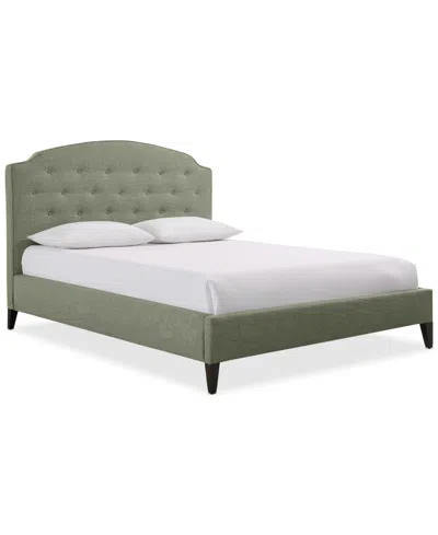 Macy's Aminah Upholstered California King Bed In Green